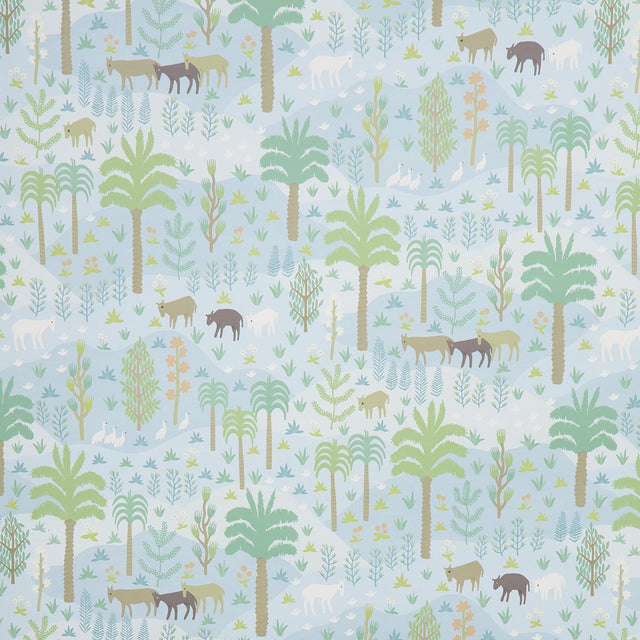 Schumacher Las Colinas Blue Wallpaper