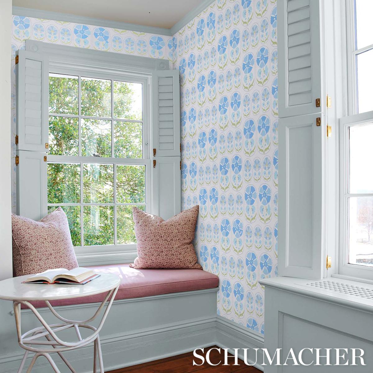 Schumacher Anjuna Floral Sky Wallpaper