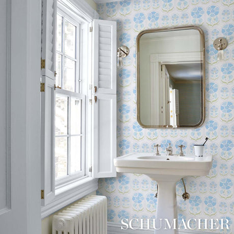 Schumacher Anjuna Floral Sky Wallpaper