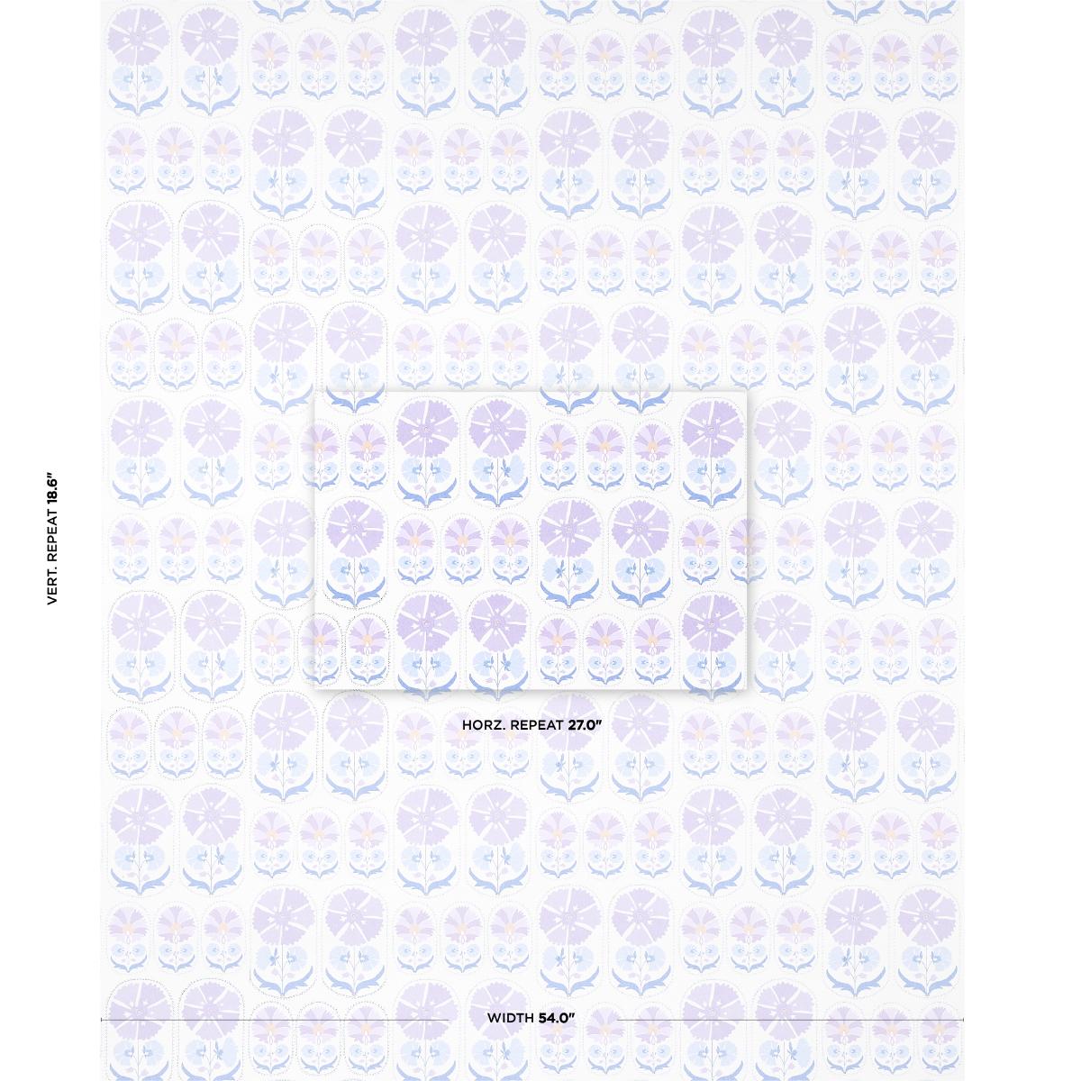 Schumacher Anjuna Floral Lilac Wallpaper