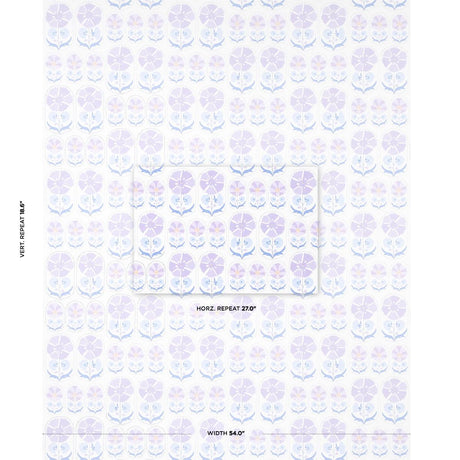 Schumacher Anjuna Floral Lilac Wallpaper