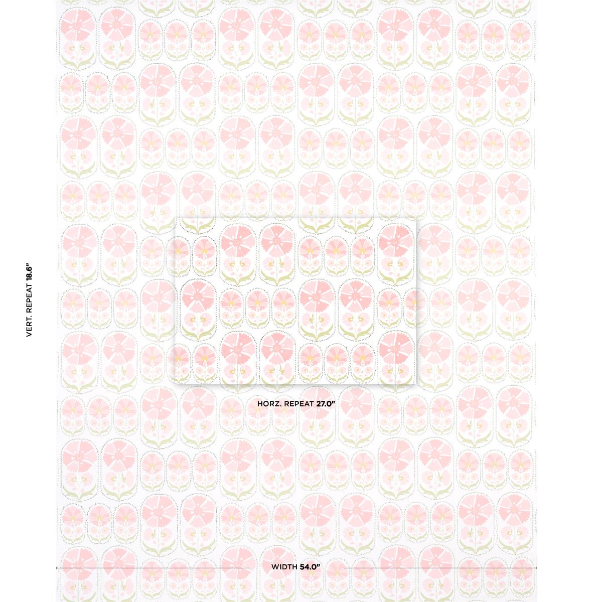 Schumacher Anjuna Floral Blush Wallpaper