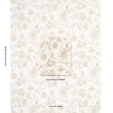Schumacher Chinoiserie Vine Neutral Wallpaper