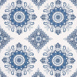 Schumacher Montecito Medallion Indigo Wallpaper