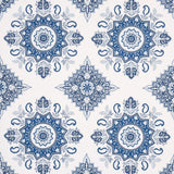Schumacher Montecito Medallion Indigo Wallpaper