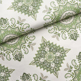 Schumacher Montecito Medallion Leaf Green Wallpaper