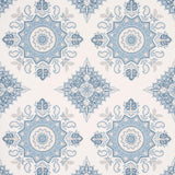 Schumacher Montecito Medallion China Blue Wallpaper