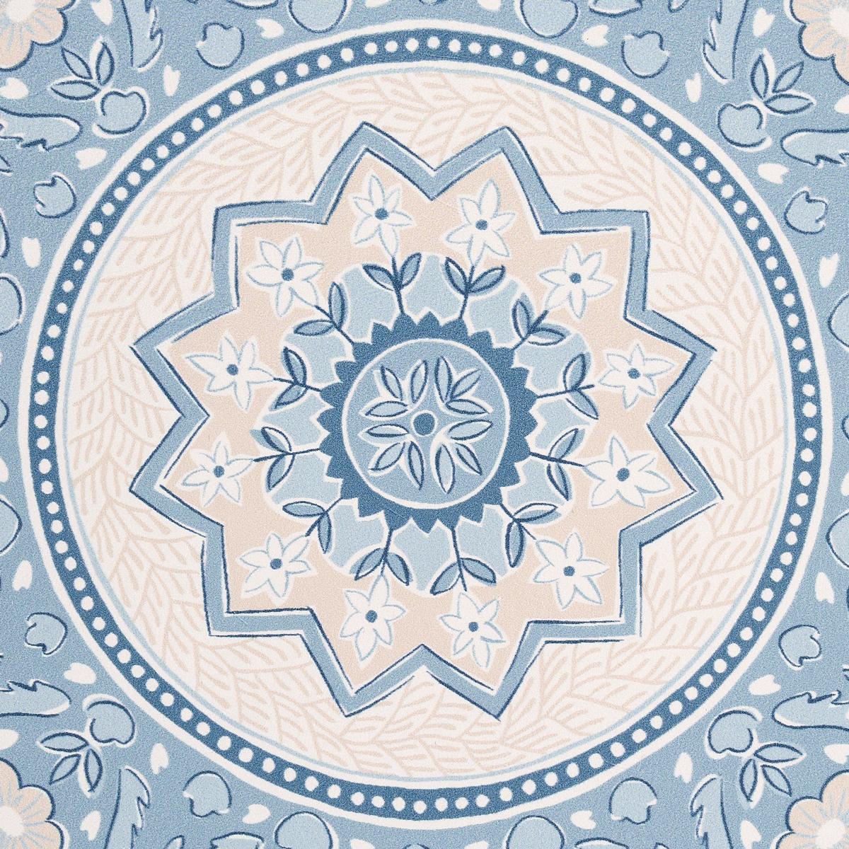 Schumacher Montecito Medallion China Blue Wallpaper