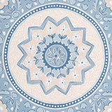 Schumacher Montecito Medallion China Blue Wallpaper