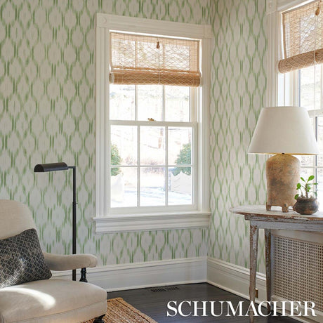 Schumacher Santa Monica Leaf Green Wallpaper