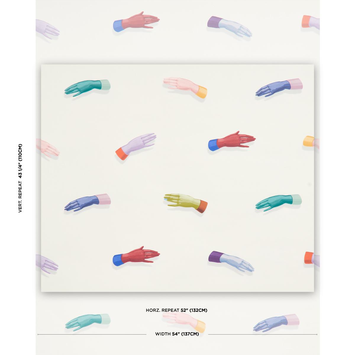 Schumacher Manos Multi On Ivory Wallpaper