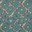 Schumacher Grotto Treillage Multi On Teal Wallpaper