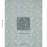 Schumacher Grotto Treillage Multi On Teal Wallpaper