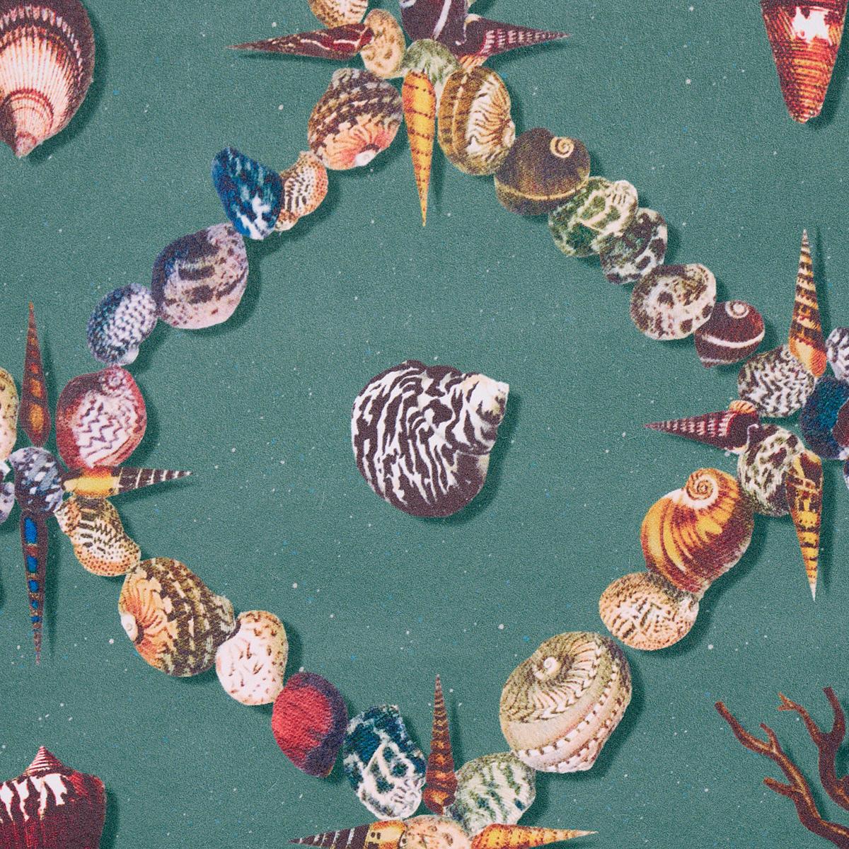 Schumacher Grotto Treillage Multi On Teal Wallpaper