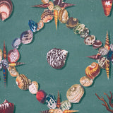 Schumacher Grotto Treillage Multi On Teal Wallpaper