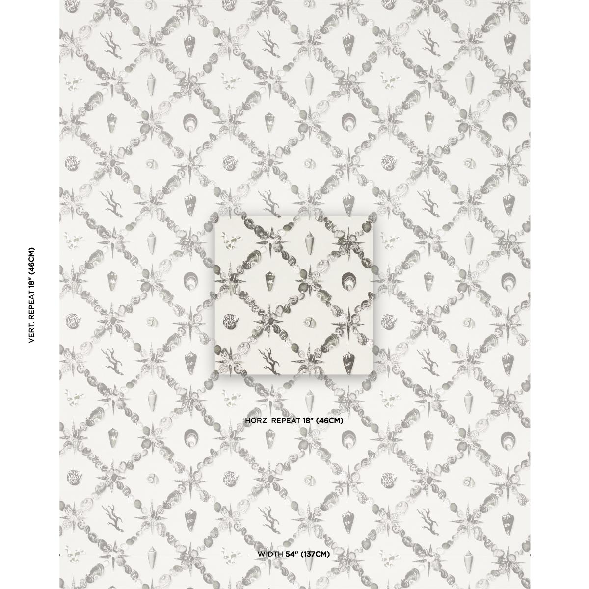 Schumacher Grotto Treillage Grisaille Wallpaper