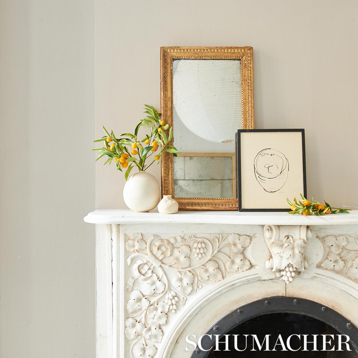 Schumacher Performance Linen Wallcovering Porcelain Wallpaper