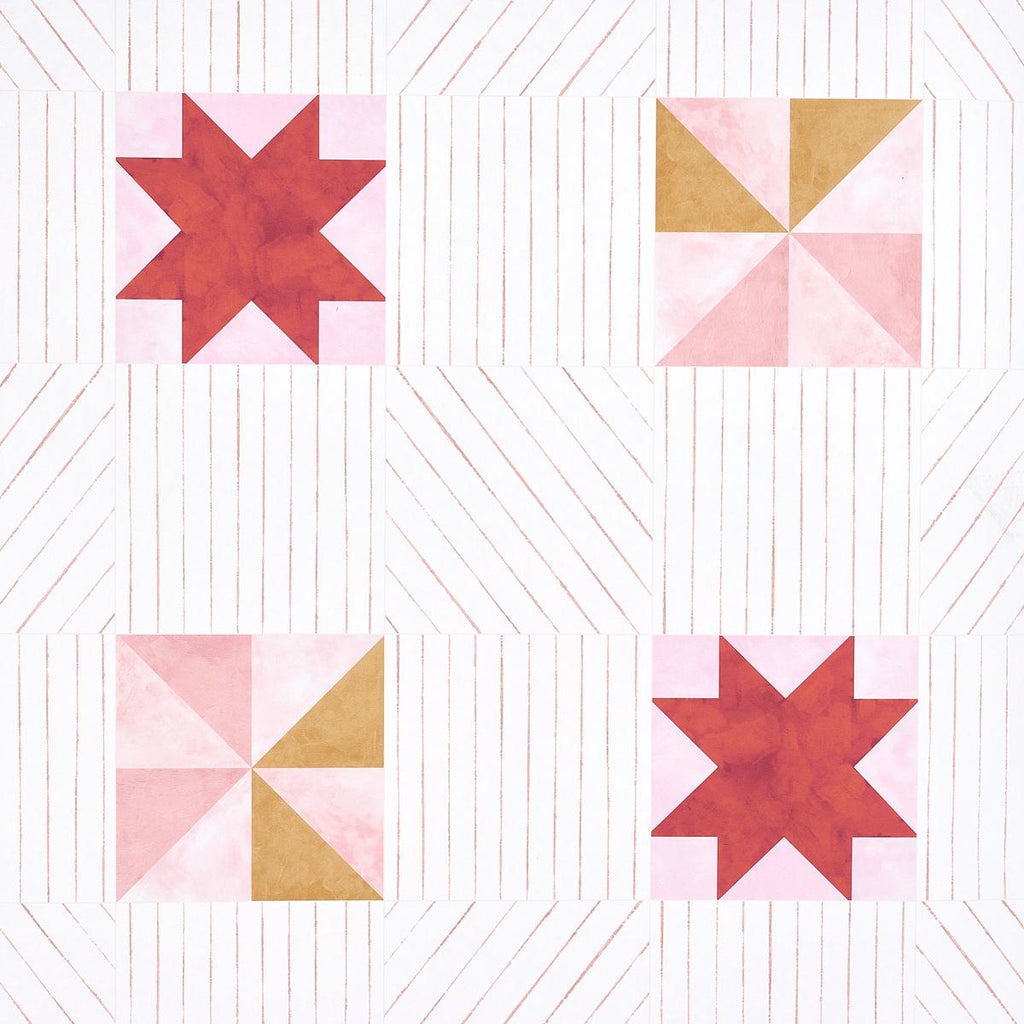 Schumacher Alexander Red & Earthy Pink Wallpaper