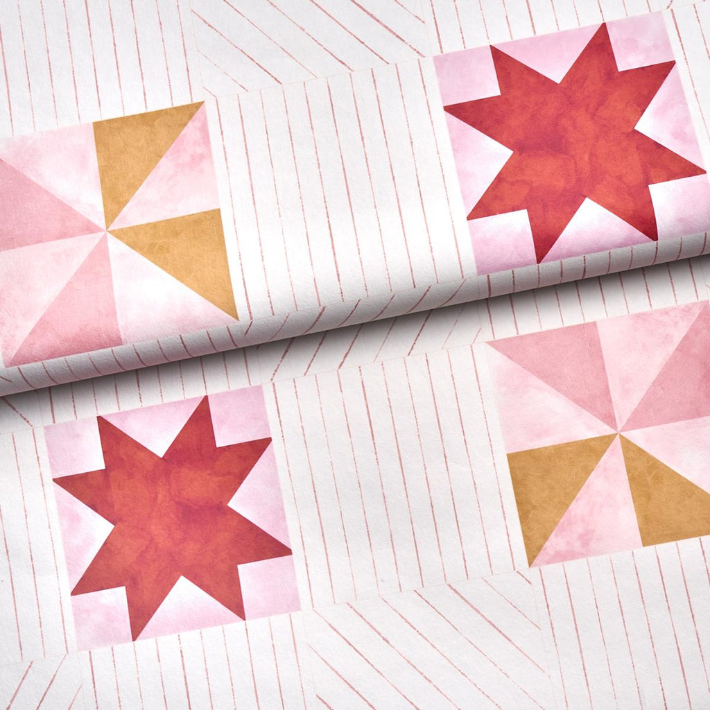 Schumacher Alexander Red & Earthy Pink Wallpaper