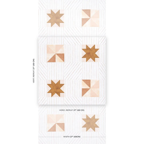 Schumacher Backdrop X Schumacher Alexander Terracotta & Warm Peach Wallpaper