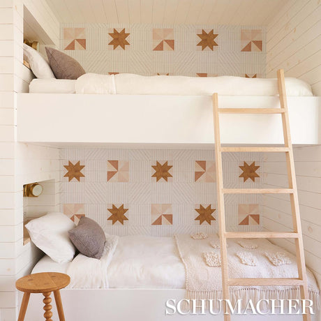 Schumacher Backdrop X Schumacher Alexander Terracotta & Warm Peach Wallpaper