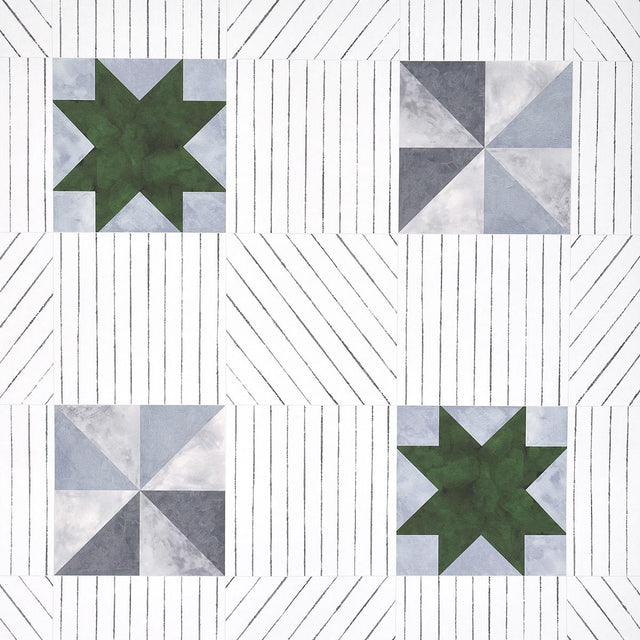 Schumacher Backdrop X Schumacher Alexander Dutch Green & Slate Wallpaper