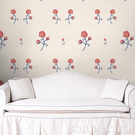 Schumacher Backdrop X Schumacher Rhinestone Cowboy Poppy Wallpaper