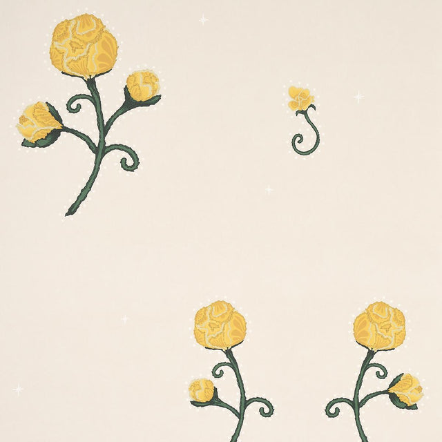 Schumacher Backdrop X Schumacher Rhinestone Cowboy Bright Yellow Wallpaper