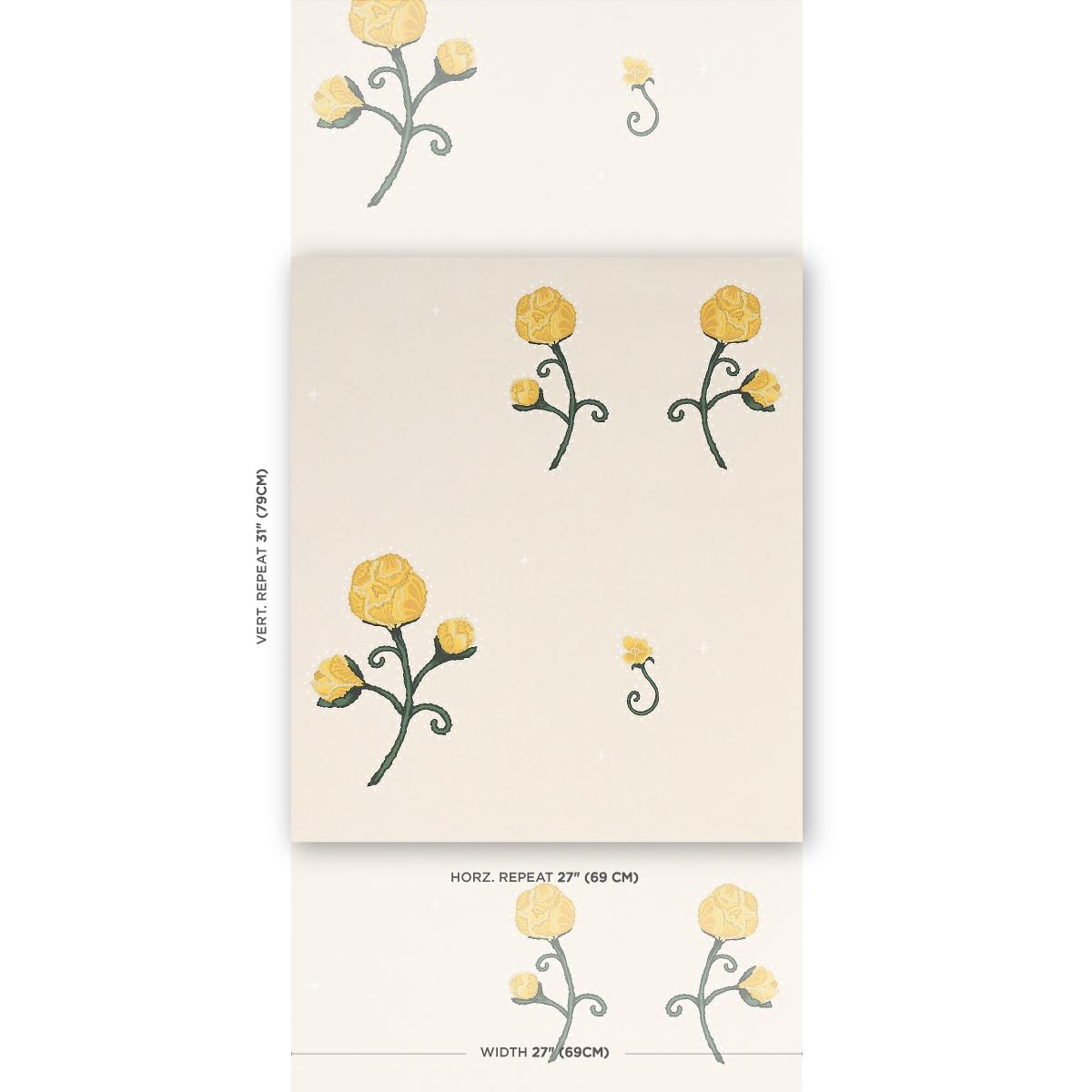 Schumacher Backdrop X Schumacher Rhinestone Cowboy Bright Yellow Wallpaper
