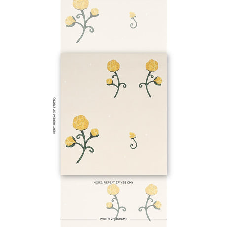 Schumacher Backdrop X Schumacher Rhinestone Cowboy Bright Yellow Wallpaper