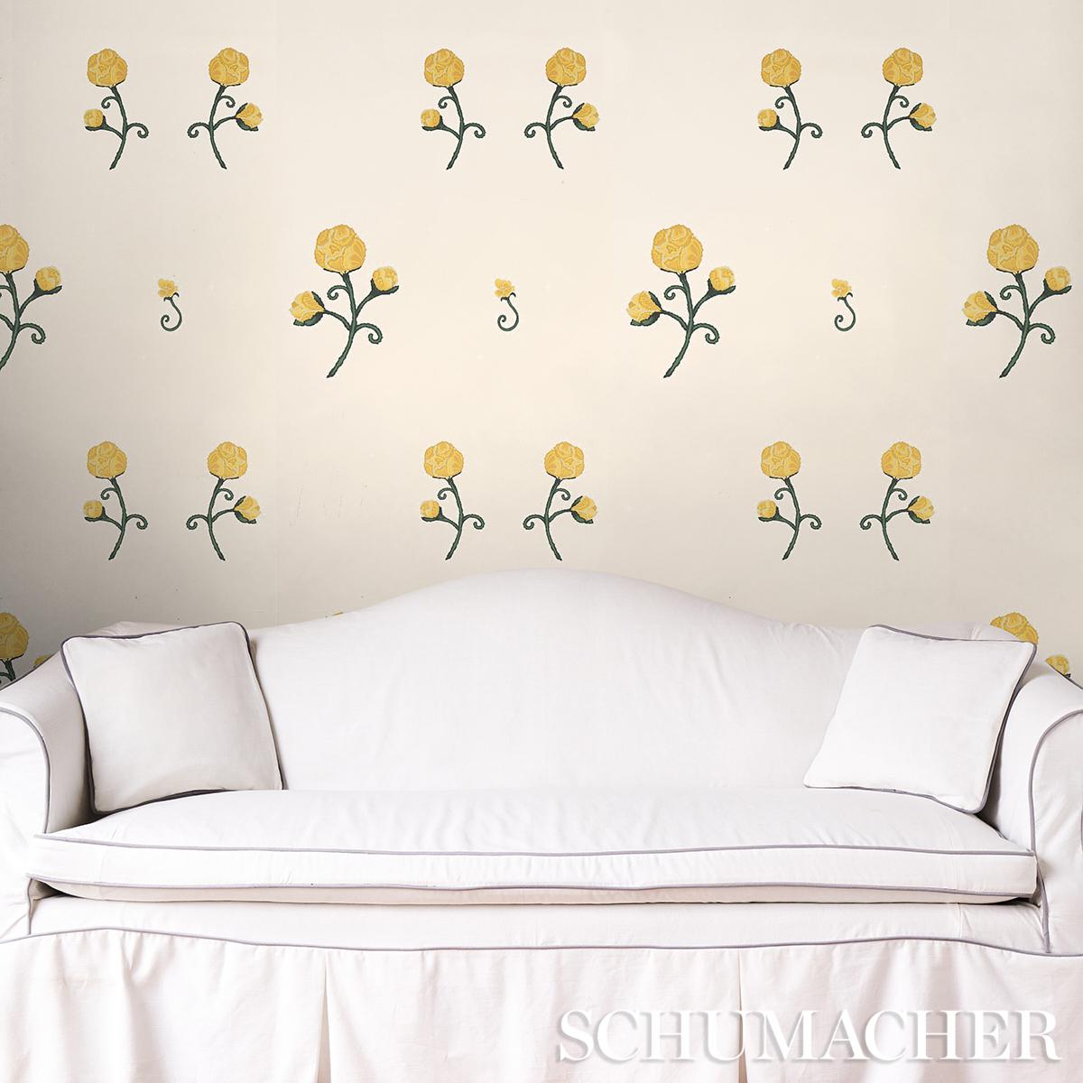 Schumacher Rhinestone Cowboy Bright Yellow Wallpaper