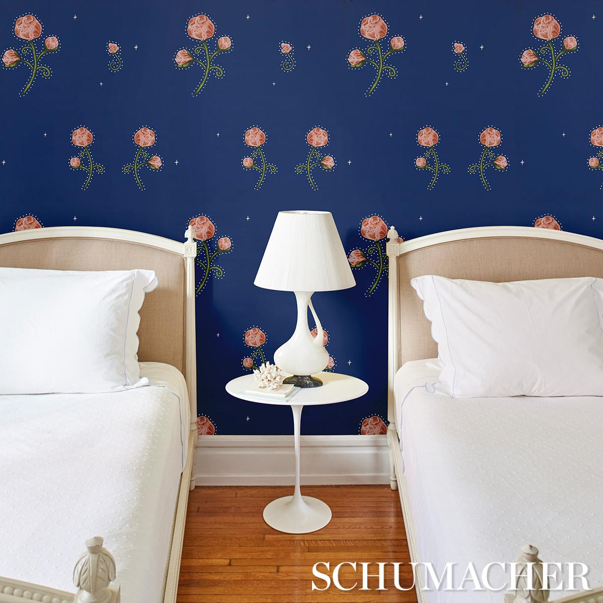 Schumacher Rhinestone Cowboy Clean Blue Wallpaper