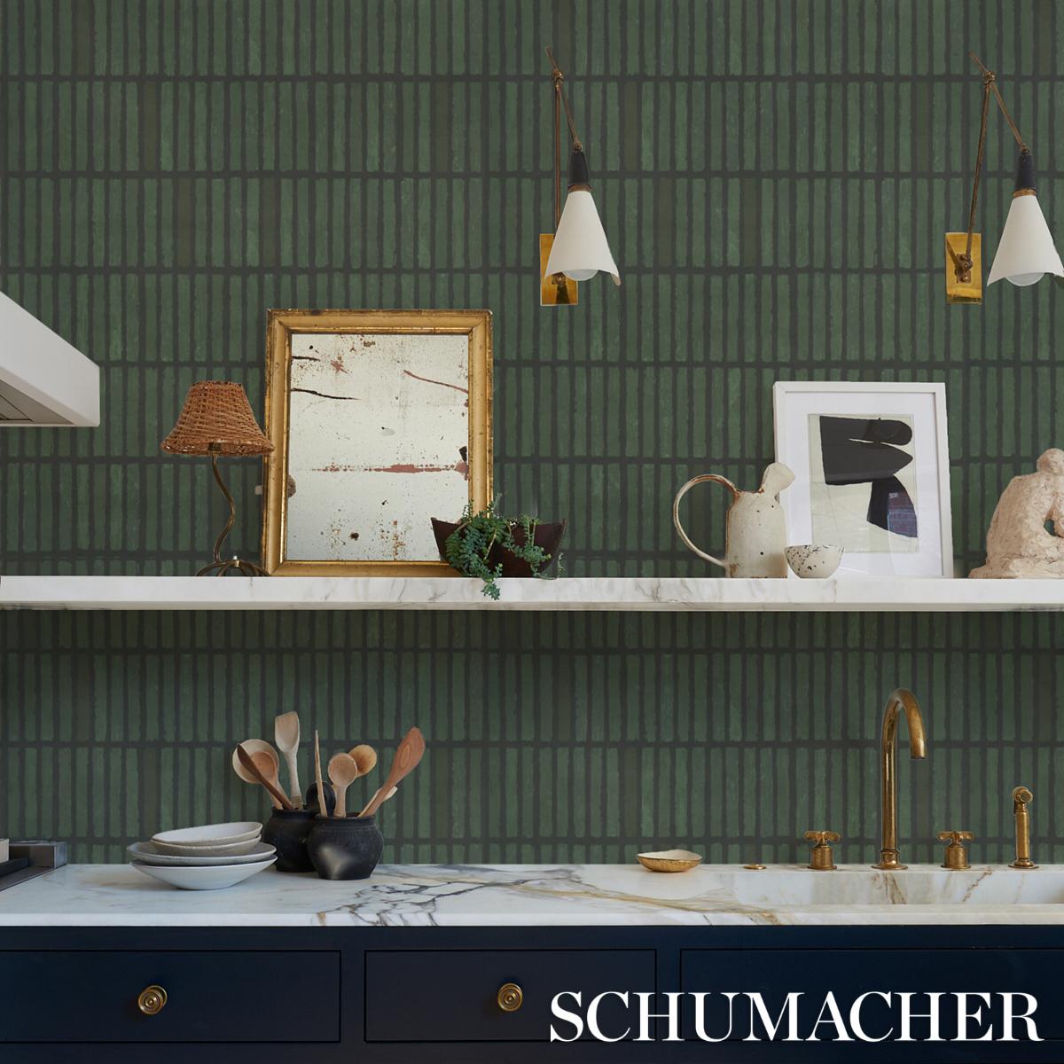 Schumacher Backdrop X Schumacher Wabi-Sabi Moss Wallpaper