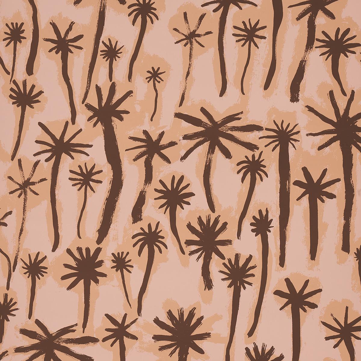Schumacher Palmitas Coral Wallpaper
