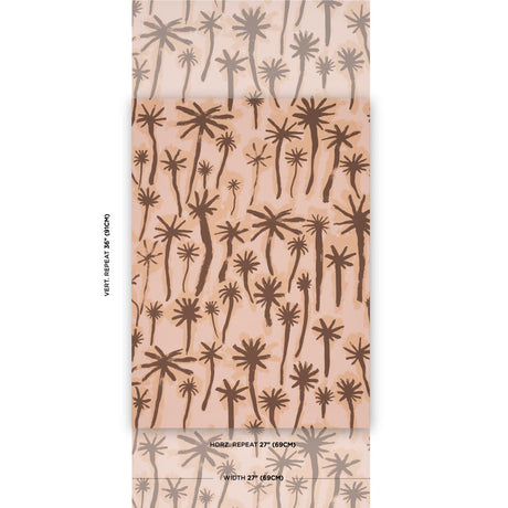 Schumacher Palmitas Coral Wallpaper