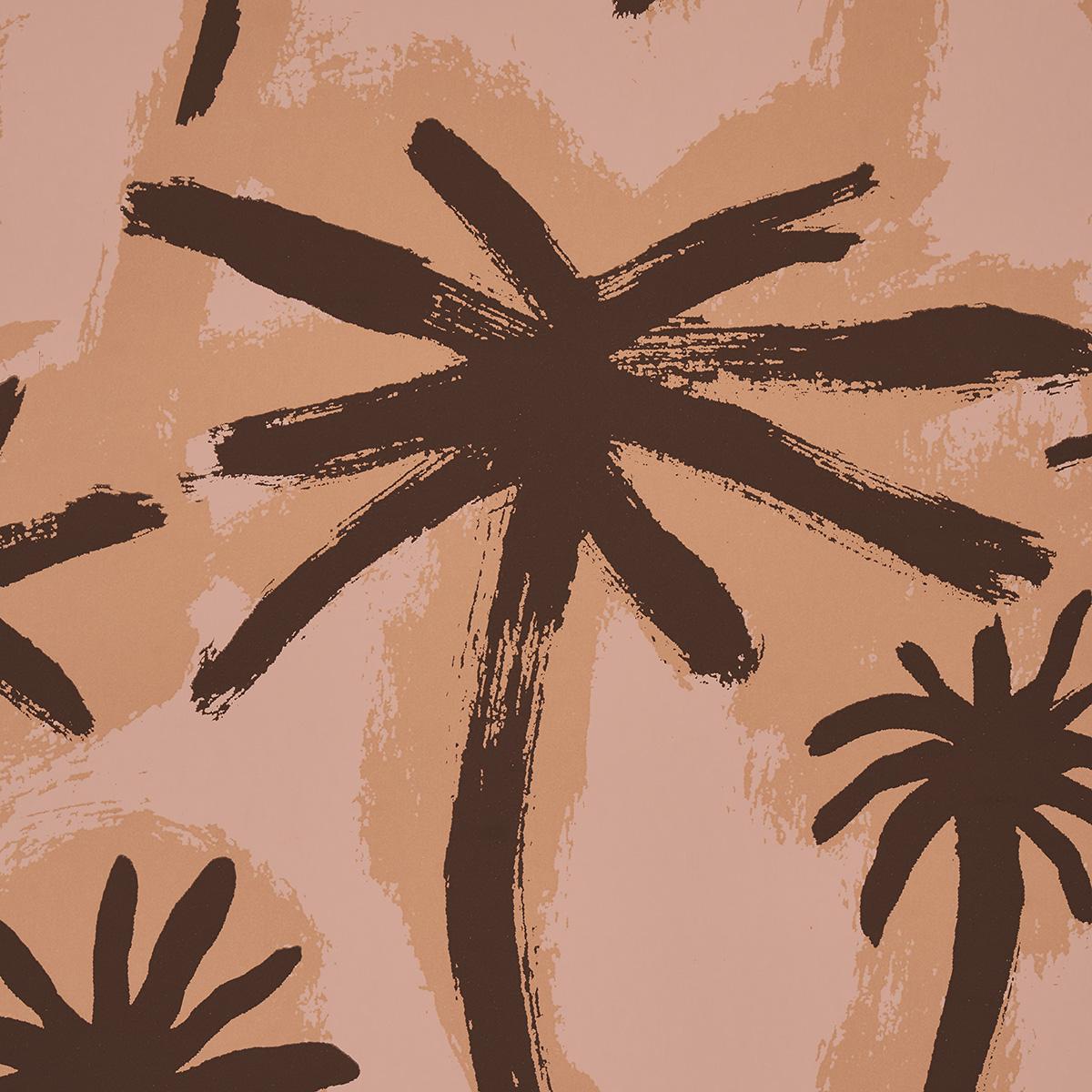 Schumacher Palmitas Coral Wallpaper