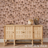 Schumacher Palmitas Coral Wallpaper