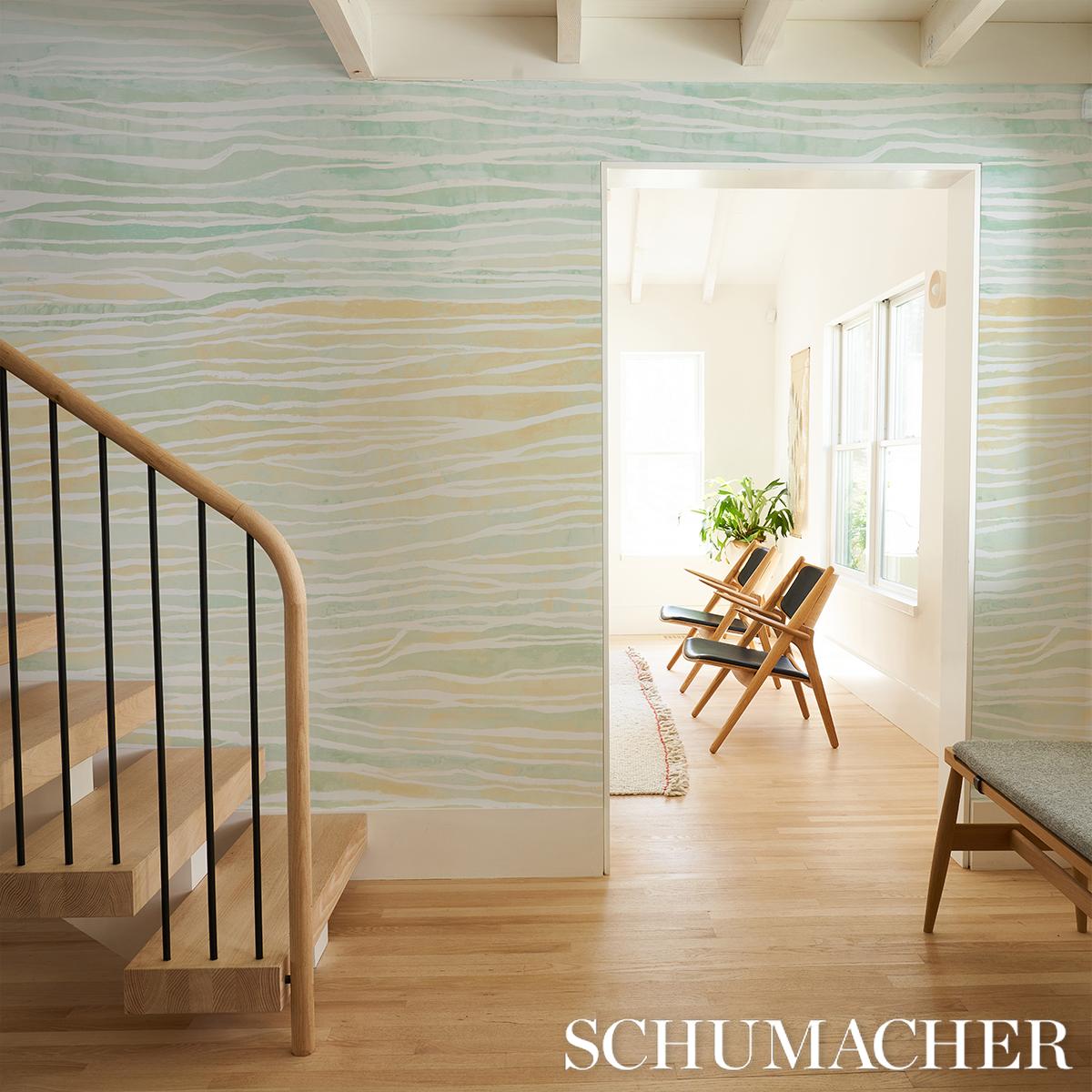 Schumacher Terra Panel Set Jade Wallpaper