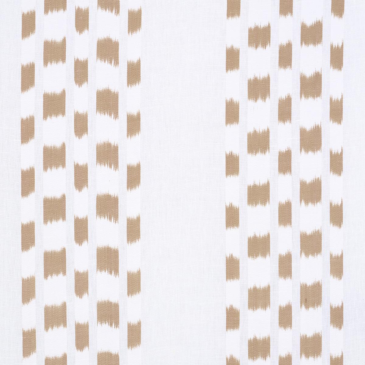 Schumacher Izmir Ikat Stripe Sand Fabric