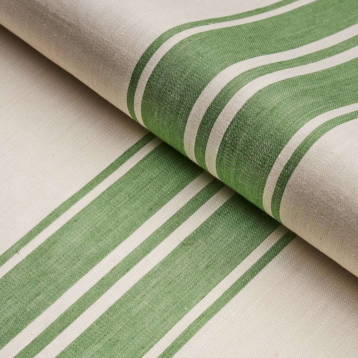 Schumacher Brentwood Stripe Leaf Green Fabric