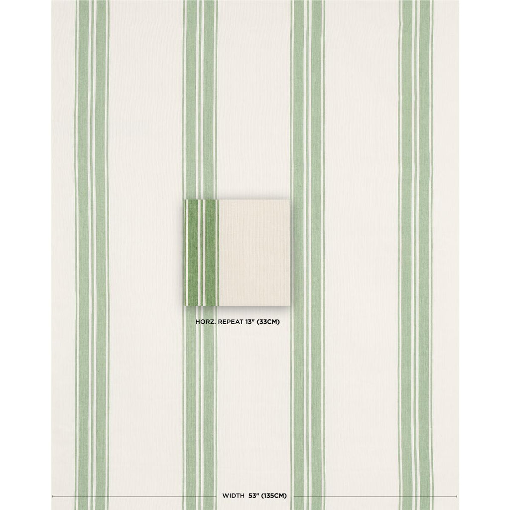 Schumacher Brentwood Stripe Leaf Green Fabric