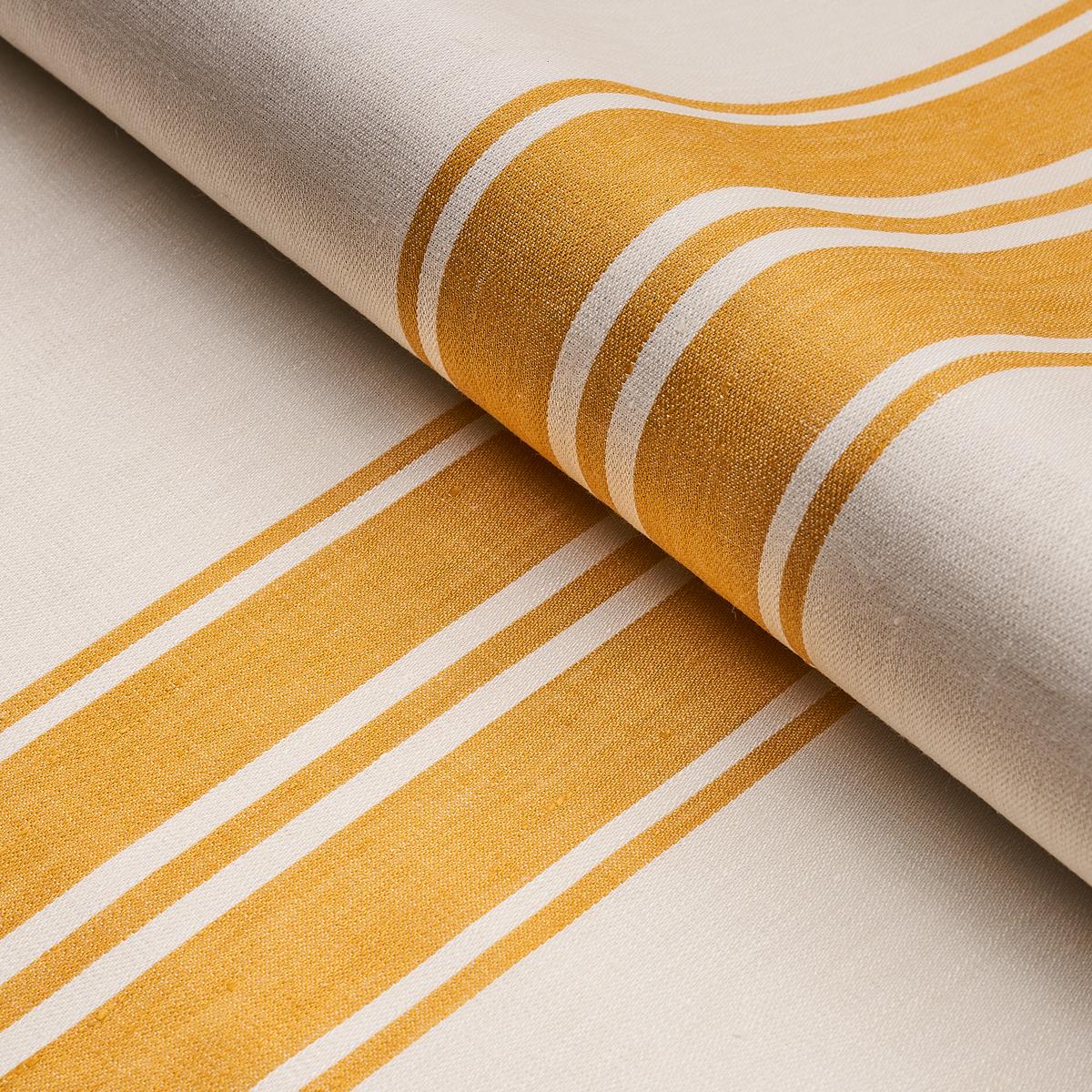 Schumacher Brentwood Stripe Yellow Fabric