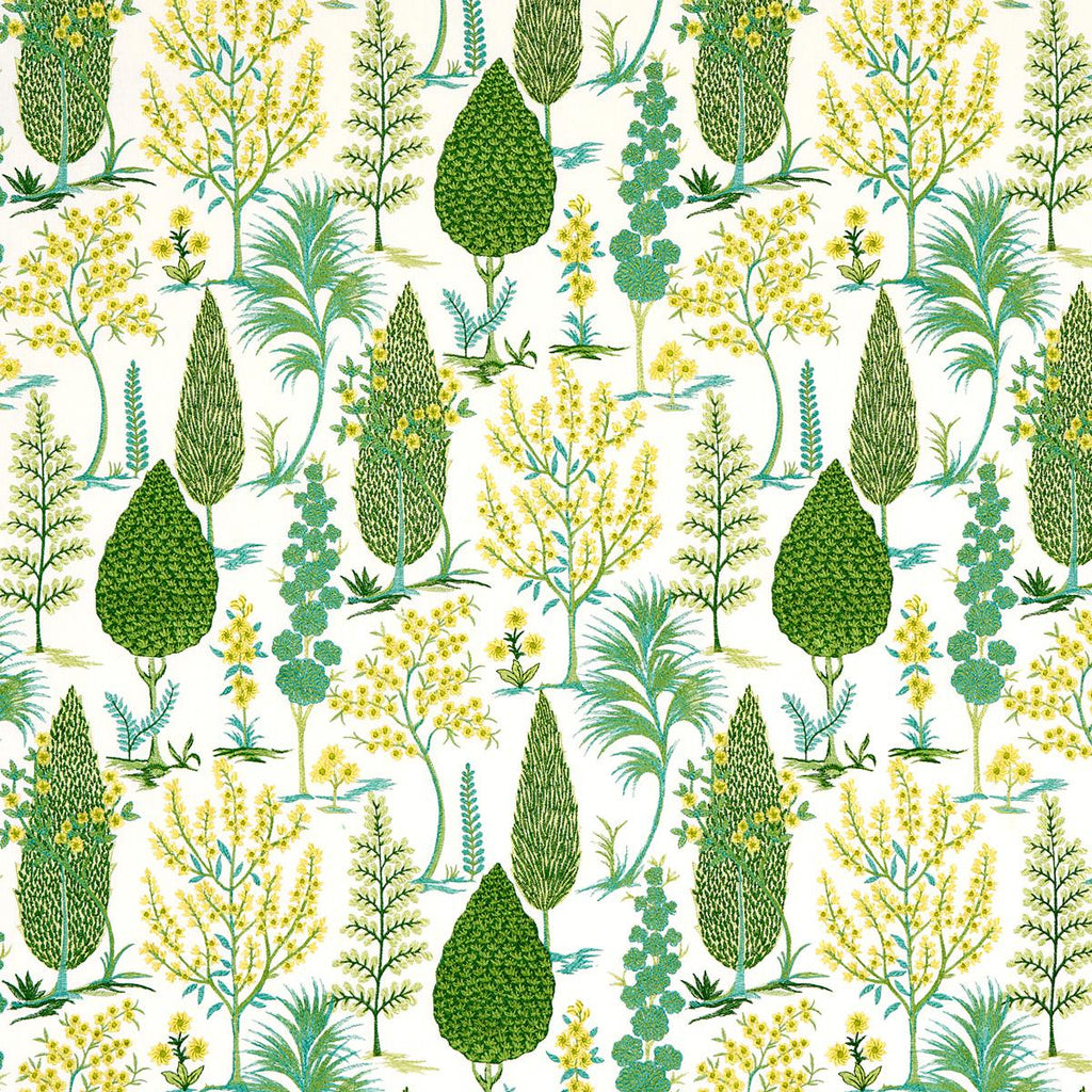 Schumacher Pandora Embroidery Green Fabric