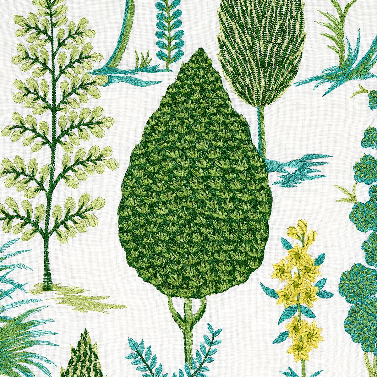 Schumacher Pandora Embroidery Green Fabric
