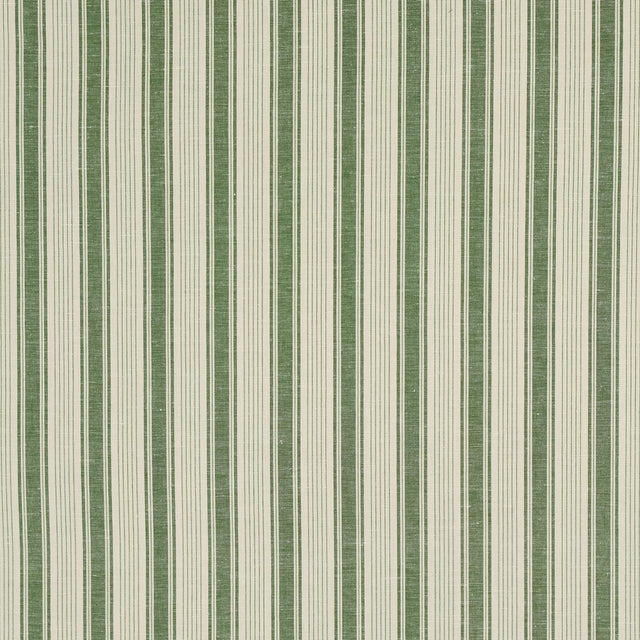 Schumacher Ojai Stripe Leaf Green Fabric