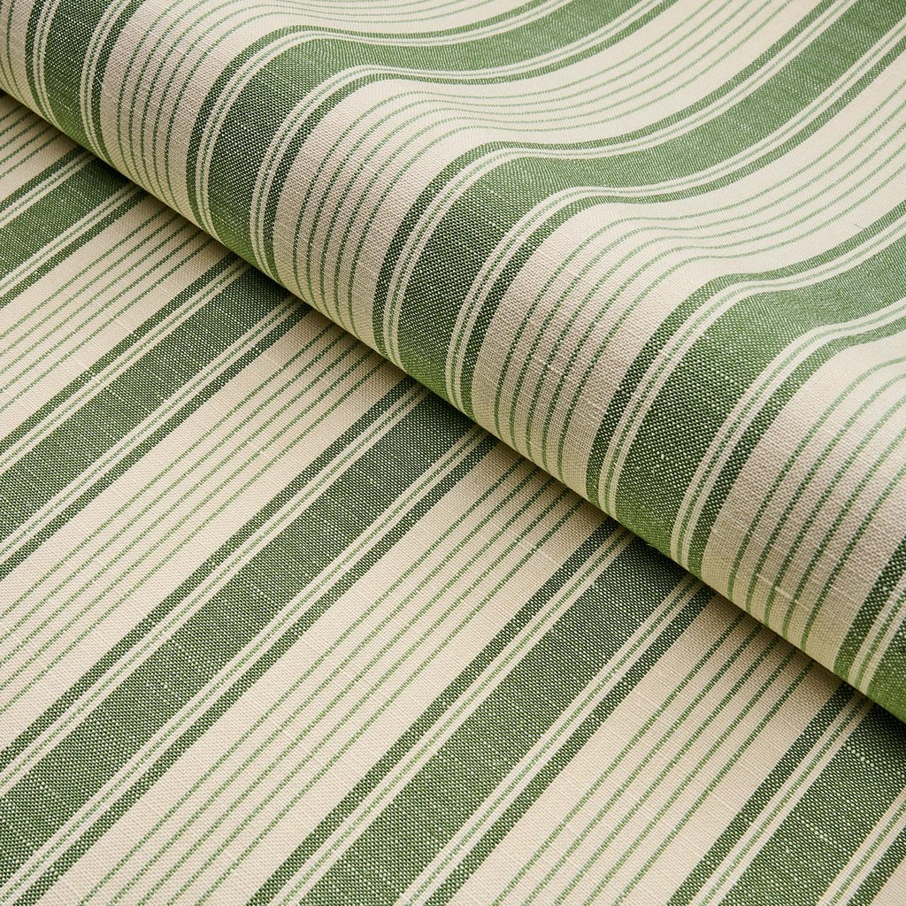 Schumacher Ojai Stripe Leaf Green Fabric