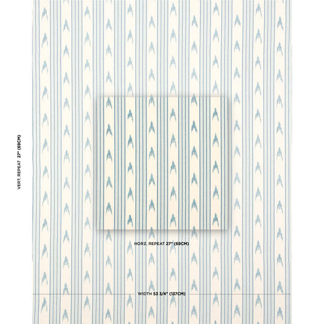 Schumacher Santa Barbara Ikat China Blue Fabric