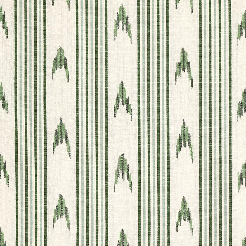 Schumacher Santa Barbara Ikat Leaf Green Fabric