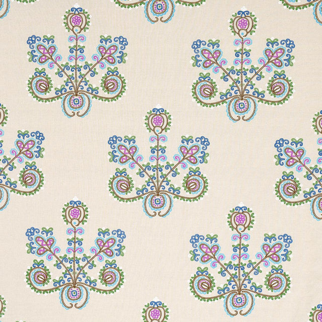 Schumacher Estrella Embroidery Jewel Fabric