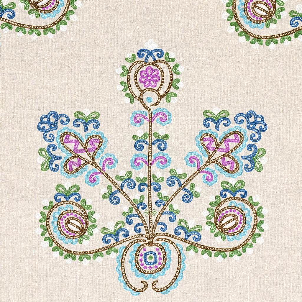 Schumacher Estrella Embroidery Jewel Fabric
